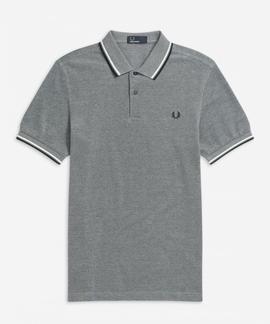 POLO TWIN TIPPED M3600 H33 CARBON BLUE OXFORD / WHITE / NAVY