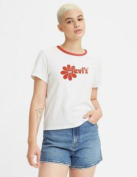 GRAPHIC JORDIE TEE POSTER LOGO DAISY CHEST HIT WHITE