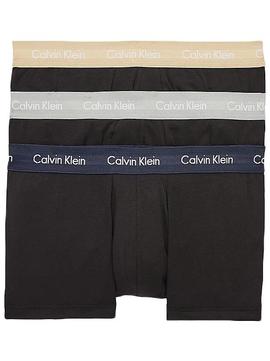 BOXER TRUNK 3 PACK STELL COTTON LOW RISE NEGRO