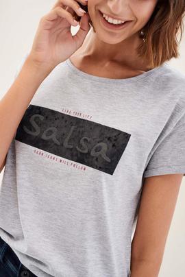 SALSA BRANDING T-SHIRT REGULAR FIT GREY