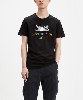 2 HORSE GRAPHIC TEE 90S LOGO TEXT BLACK MINERAL