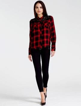 LS DOMITILLE SHIRT RED CHECK COMBO