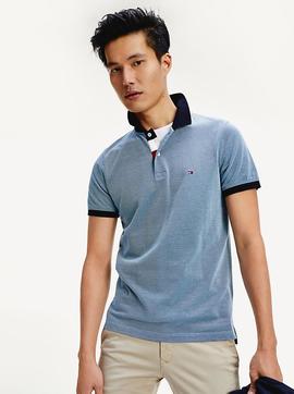 STRUCTURED SLIM POLO BLUE INK