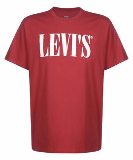 RELAXED GRAPHIC TEE 90S SERIF LOGO EARTH RED