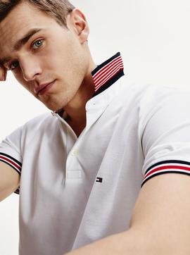 CONTRAST TIPPED COLLAR REGULAR POLO WHITE