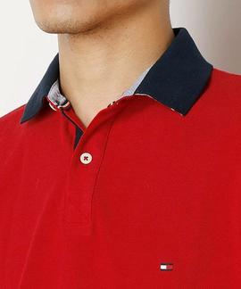 TOMMY JACQUARD SLIM POLO S/S SF RED