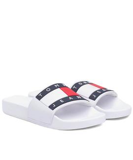 CHANCLAS TOMMY JEANS FLAG POOL SLIDE WHITE