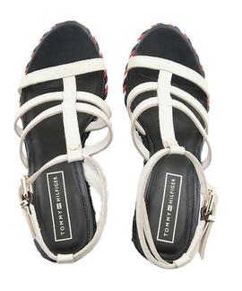 TOMMY COLORFUL ROPE WEDGE SANDAL WHISPER WHITE