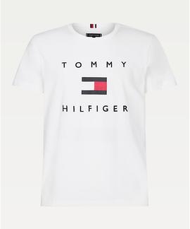 TOMMY FLAG HILFIGER TEE WHITE
