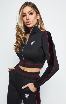 IMPERIAL CROPPED TRACK TOP BLACK