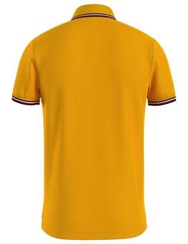 TOMMY TIPPED SLIM POLO COURTSIDE YELLOW