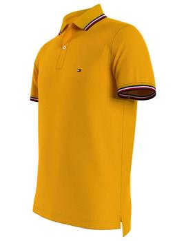 TOMMY TIPPED SLIM POLO COURTSIDE YELLOW