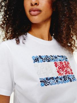 TJW RELAXED FLORAL FLAG TEE WHITE