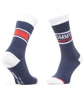 TH UNISEX TOMMY JEANS SOCK 2 PACK NAVY