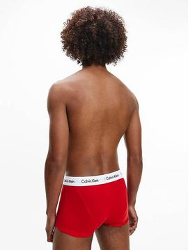 3 PACK LOW RISE TRUNK WHITE / RED GINGER / PYRO BLUE
