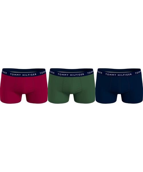 Tommy Hilfiger Men's Recycled Cotton Trunks 3-Pack - Blazer Red/Desert  Sky/Golfway Green