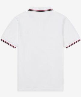 POLO TWIN TIPPED M3600 748 WHITE / BRIGHT RED / NAVY