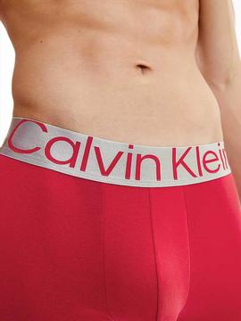 Calvin Klein Cotton 3 Pack Low Rise Trunks Mens Clothing Underwear Boxers Black & Blue/grape/red for Men 