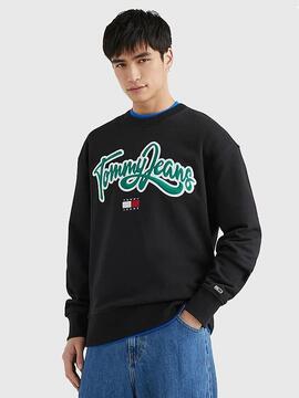 SUDADERA COLLEGE POP RELAXED FIT NEGRA