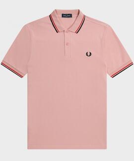 POLO TWIN TIPPED M3600 R69 CHALK PINK / WASHED RED / BLACK