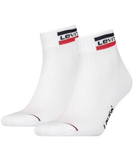 CALCETINES BAJOS LEVI'S® MID CUT SPORTSWEAR 2 PACK WHITE