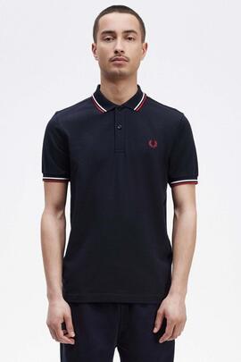 POLO TWIN TIPPED M3600 T55 NAVY / SNOW WHITE / BURNT RED