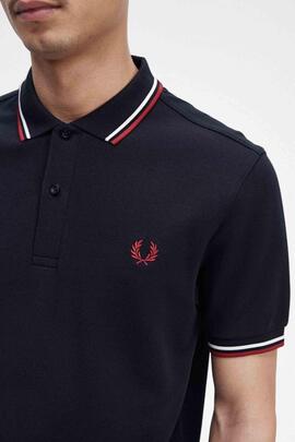 POLO TWIN TIPPED M3600 T55 NAVY / SNOW WHITE / BURNT RED