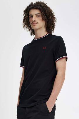 CAMISETA TWIN TIPPED NAVY / SNOW WHITE / BURNT RED