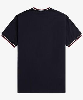 CAMISETA TWIN TIPPED NAVY / SNOW WHITE / BURNT RED