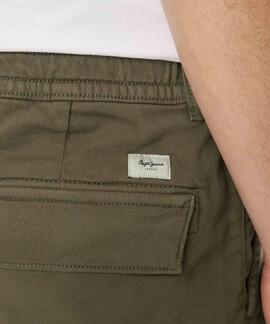 BERMUDA CARGO SHORT GYMDIGO TAPERED FIT VERDE CAQUI