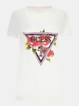 CAMISETA ELÁSTICA ROSES CON LOGOTIPO FLORAL ROSA