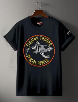 CAMISETA DE HOMBRE LA SAL FISH NEGRA