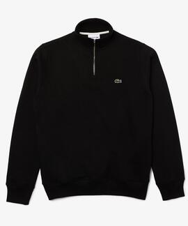 JERSEY SUDADERA LACOSTE DE CUELLO ALTO CON CREMALLERA NEGRO