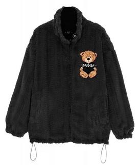 ABRIGO REVERSIBLE UNISEX TEDDY NEGRO