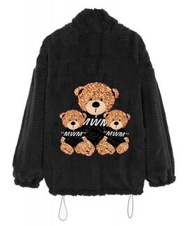 ABRIGO REVERSIBLE MWM TEDDY NEGRO