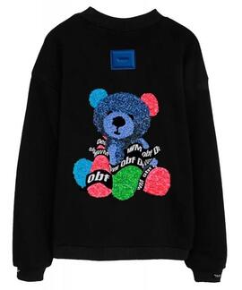 SUDADERA UNISEX MWM TEDDY NEGRA