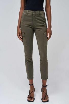 PANTALÓN CARGO FAITH PUSH IN CROPPED SKINNY FIT VERDE CAQUI