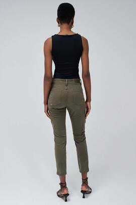 PANTALÓN CARGO FAITH PUSH IN CROPPED SKINNY FIT VERDE CAQUI