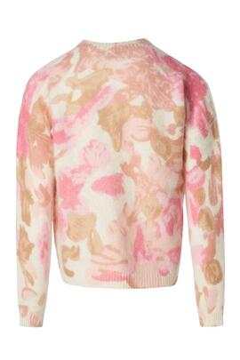 JERSEY DE LANA Y MOHAIR CON ESTAMPADO DE FLORES