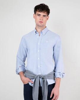 CAMISA OXFORD LISO AZUL MARINO