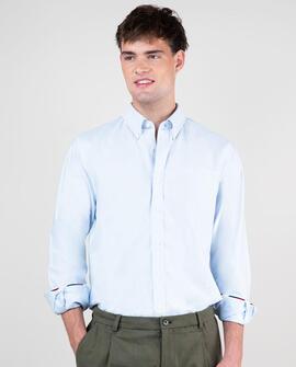 CAMISA OXFORD LISO CELESTE