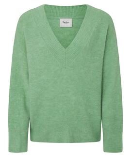 JERSEY DE PUNTO IRMA V-NECK 615 LIGHT GREEN