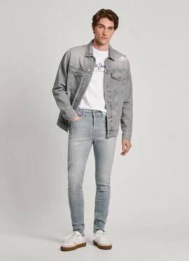 PANTALÓN VAQUERO SKINNY JEANS FINSBURY DENIM GRIS WISER WASH