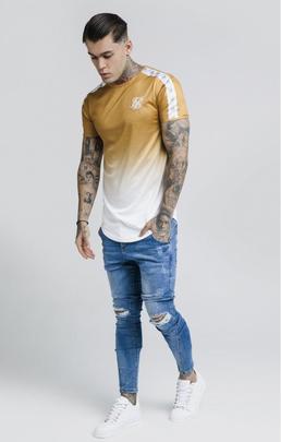S/S TAPED FADE GYM TEE GOLD MUSTARD