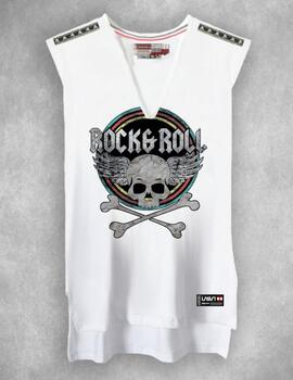 CAMISETA DE MUJER LASAL ROCK BLANCA