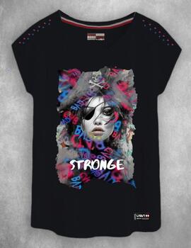 CAMISETA DE MUJER LASAL STRONGE NEGRA