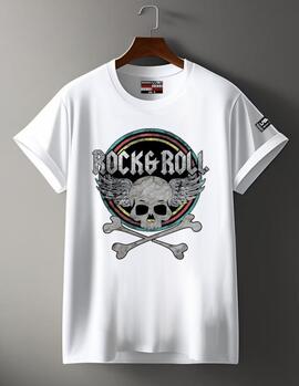 CAMISETA DE HOMBRE LASAL FLY ROCK BLANCA