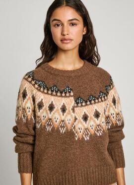 JERSEY DE PUNTO FAIRISLE HOLLY 880 EARTH BROWN