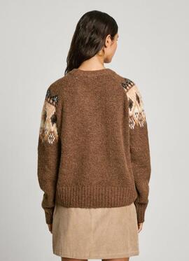 JERSEY DE PUNTO FAIRISLE HOLLY 880 EARTH BROWN