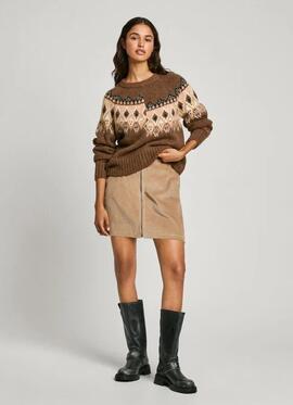 JERSEY DE PUNTO FAIRISLE HOLLY 880 EARTH BROWN